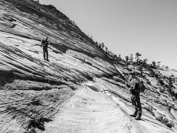Rob and Chris on the approach above Petroglyph Canyon