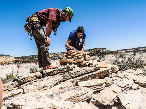 Rob and I found the summit register and we all added our names to the collection of people who have stood on this summit. 