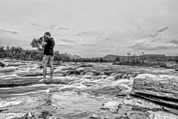 Aaron getting a different perspective of the Virgin River