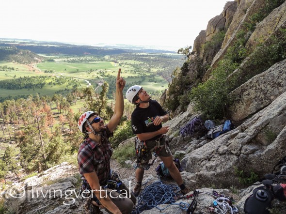 Martin and I discussing route finding and various scenarios we could encounter--and ways to escape in emergencies.