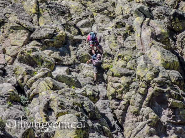 The final 4th class route to the summit.