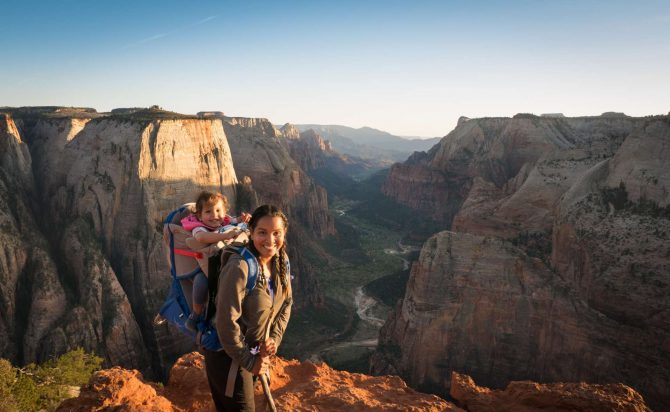 hiking observation point in Zion National Park